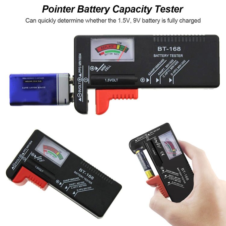 Comprobador de batería universal para baterías de 1,5 V AAA, AA y 9 V 6F22
