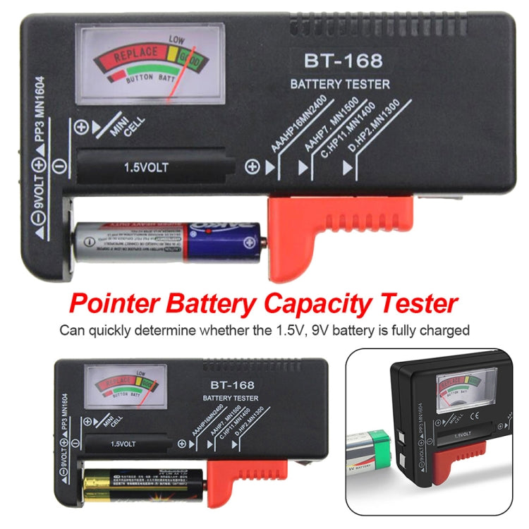 Comprobador de batería universal para baterías de 1,5 V AAA, AA y 9 V 6F22