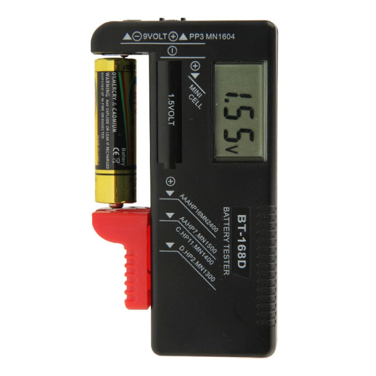 Probador universal de batería con pantalla LCD digital BT-168D para baterías AAA, AA y 9V 6F22 de 1,5 V
