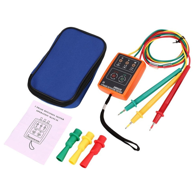 SM852B Medidor detector indicador del probador de rotación trifásico