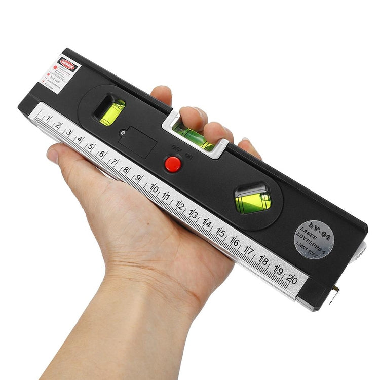 Nivel Láser con Cinta Métrica Pro 4 (100cm) / Nivel Burbujas con Luz LED, LV-04