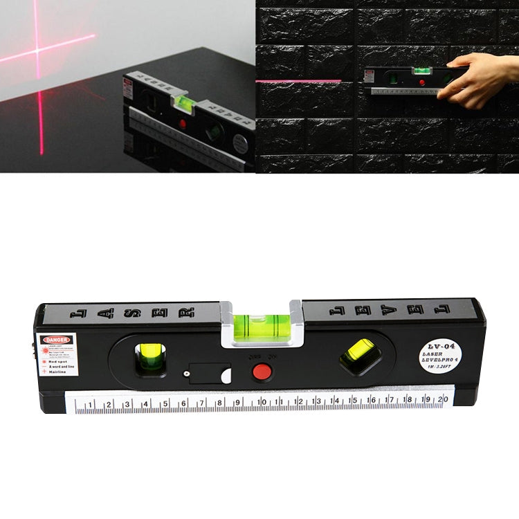Nivel Láser con Cinta Métrica Pro 4 (100cm) / Nivel Burbujas con Luz LED, LV-04