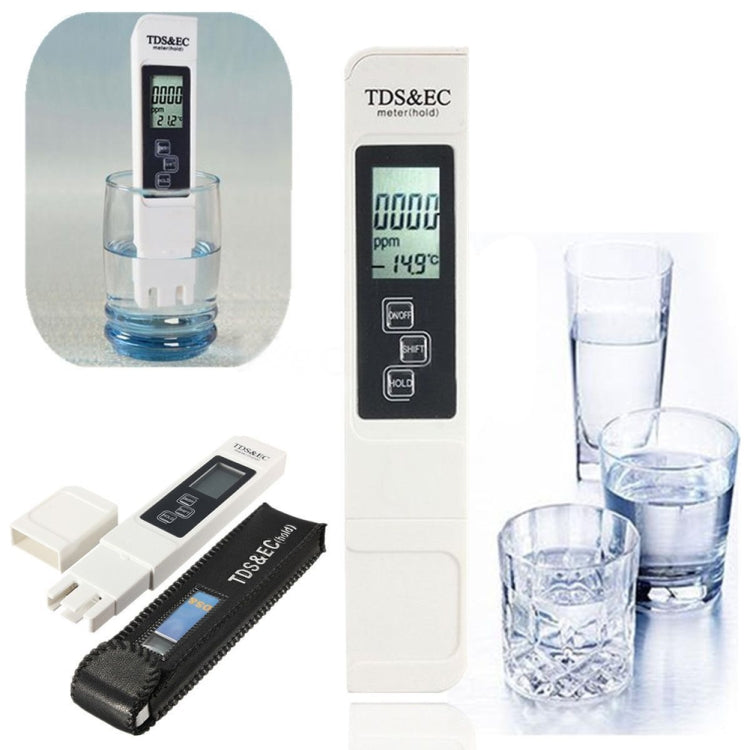 Monitor LCD multifunción digital TDS y medidor EC herramienta de prueba de medición de agua, Digital