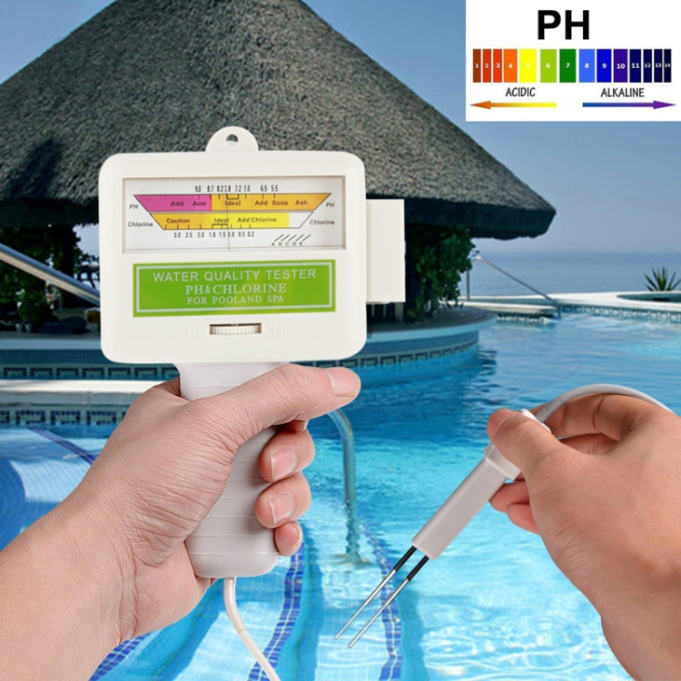 Probador de PH/CL2 del agua de la piscina doméstica, longitud del cable: 1,2 m