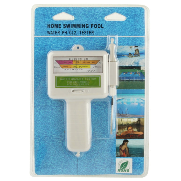Probador de PH/CL2 del agua de la piscina doméstica, longitud del cable: 1,2 m