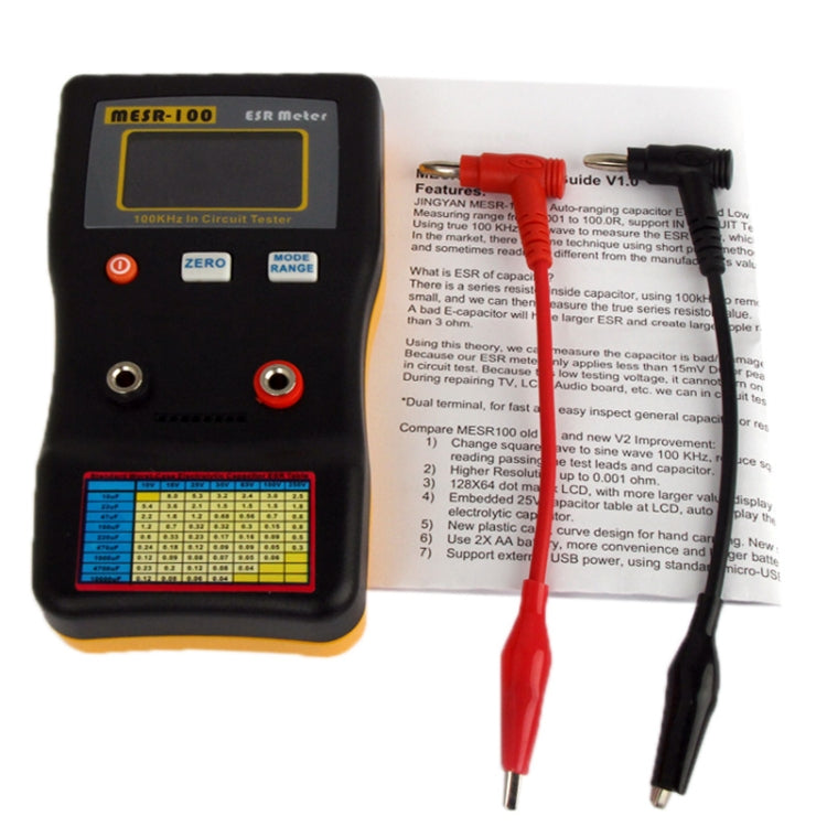 Condensador ESR de circuito de rango automático MESR-100/medidor de ohmios bajos hasta 0,01 a 100R
