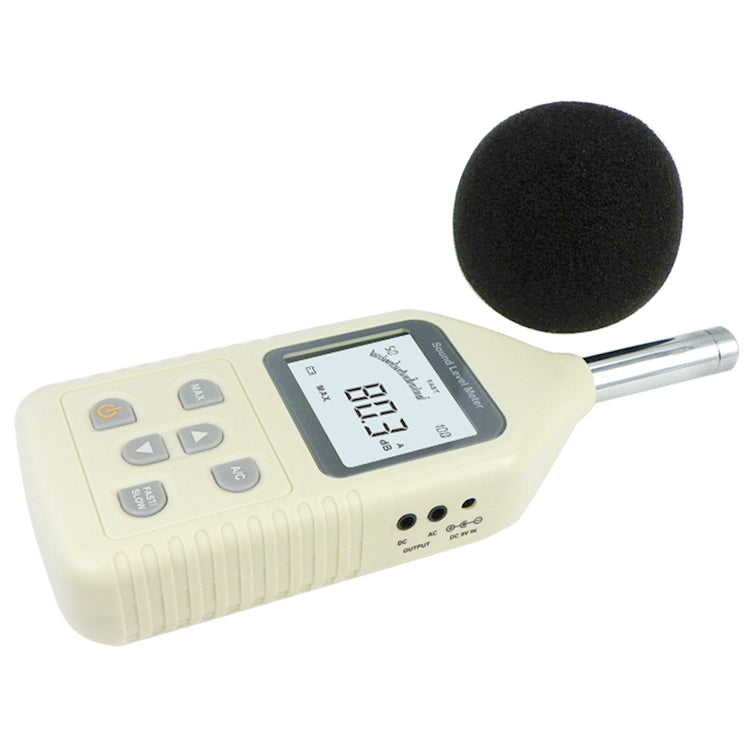 Medidor de nivel de sonido digital (rango: 30~130dBA, 35~130dBC)