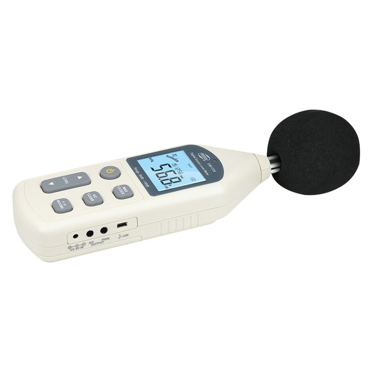 Medidor de nivel de sonido digital con puerto USB (rango: 30 dB ~ 130 dB)
