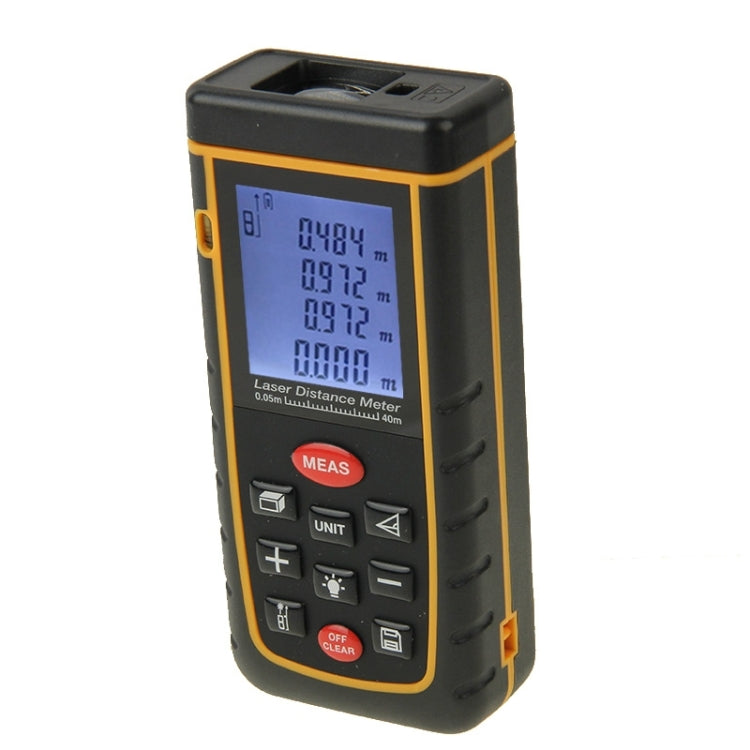 RZ-A40 Medidor de distancia láser portátil LCD de 1,9 pulgadas y 40 m con nivel de burbuja