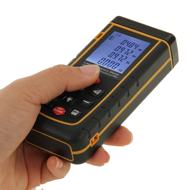 RZ-A40 Medidor de distancia láser portátil LCD de 1,9 pulgadas y 40 m con nivel de burbuja