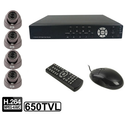 Kit de grabadora de vídeo digital integrada de 4 canales (1/3 CCD Sony, 650TVL, 24 LED IR, lente de 6 mm, distancia IR: 25 m, H.264 (8204EV+622A), 8204EV+622A, 1 / 3 Sony CCD, 650TVL
