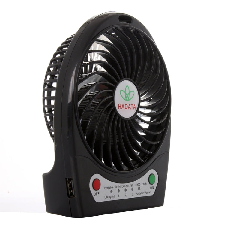 Hadata Ventilador recargable portátil con batería USB / Li-ion de 4,3 pulgadas con ajuste y clip del tercer engranaje de viento