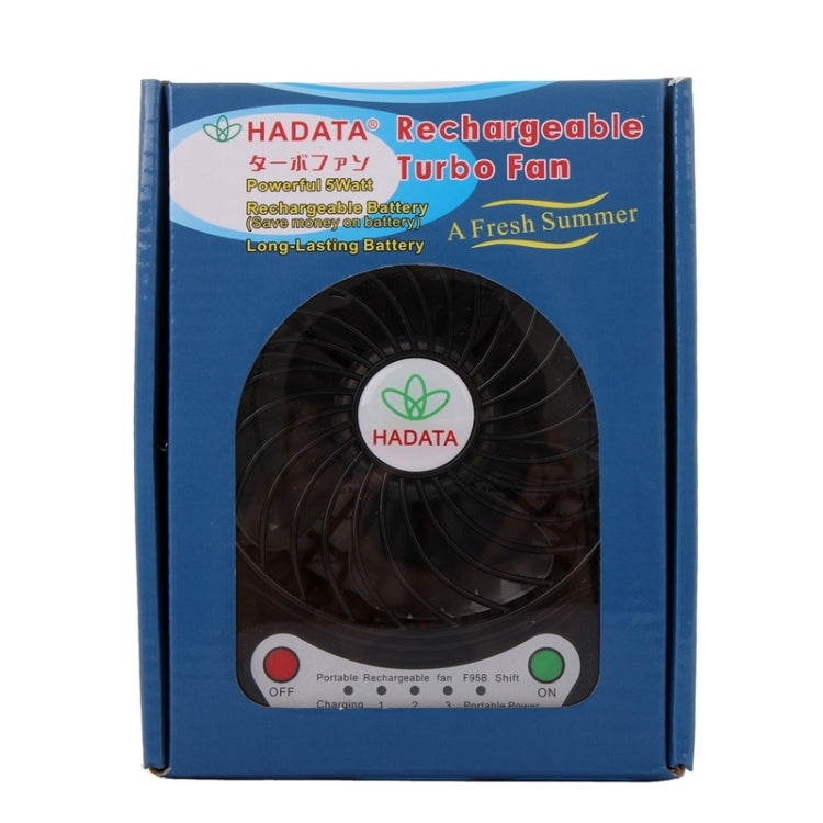 Hadata Ventilador recargable portátil con batería USB / Li-ion de 4,3 pulgadas con ajuste y clip del tercer engranaje de viento