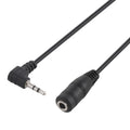 Cable adaptador convertidor de audio estéreo hembra de codo macho de 2,5 mm a hembra de 3,5 mm, 2.5 Male to 3.5 Female(Black)