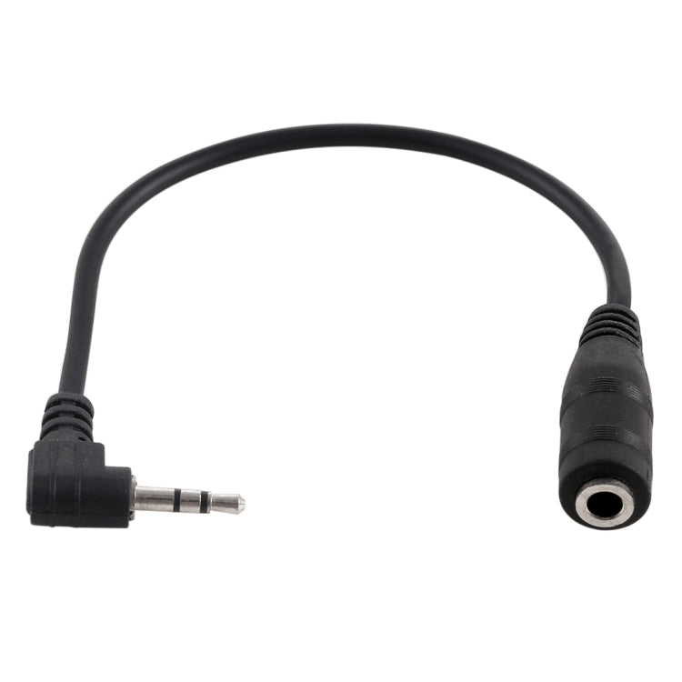 Cable adaptador convertidor de audio estéreo hembra de codo macho de 2,5 mm a hembra de 3,5 mm, 2.5 Male to 3.5 Female(Black)