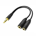 Adaptador divisor de auriculares macho de 3,5 mm a hembra dual de 3,5 mm, longitud: aproximadamente 25 cm, 3.5mm Male to 2 x 3.5mm Female