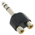 Adaptador de conector para auriculares estéreo macho de 6,35 mm a 2 RCA, 6.35mm to 2 RCA Female