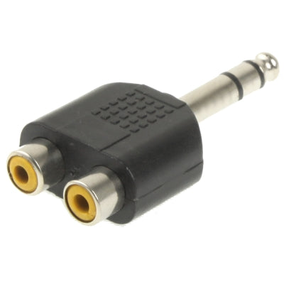 Adaptador de conector para auriculares estéreo macho de 6,35 mm a 2 RCA, 6.35mm to 2 RCA Female