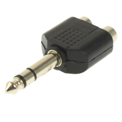 Adaptador de conector para auriculares estéreo macho de 6,35 mm a 2 RCA, 6.35mm to 2 RCA Female
