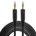 Cable auxiliar, cable de audio estéreo con miniconector macho de 3,5 mm, longitud: 5 m (conector chapado en oro y negro), Length: 5m Black, (Gold Plated)