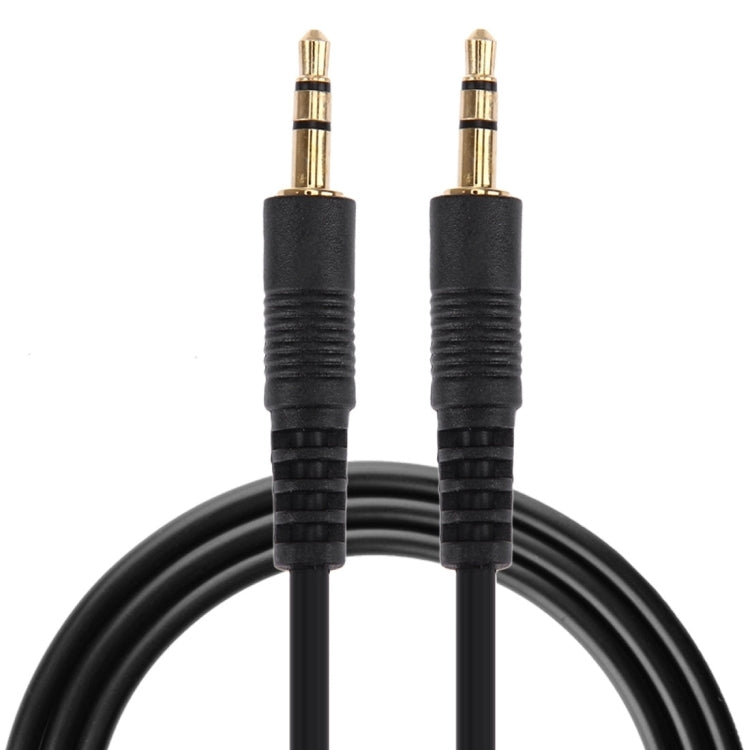 Cable auxiliar de audio estéreo con conector macho de 3,5 mm a macho de 3,5 mm de 1 m (conector chapado en oro y negro), Length: 1m Black, (Gold Plated)