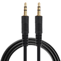Cable auxiliar de audio estéreo con conector macho de 3,5 mm a macho de 3,5 mm de 1 m (conector chapado en oro y negro), Length: 1m Black, (Gold Plated)