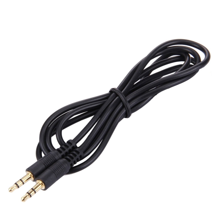 Cable auxiliar de audio estéreo con conector macho de 3,5 mm a macho de 3,5 mm de 1 m (conector chapado en oro y negro), Length: 1m Black, (Gold Plated)