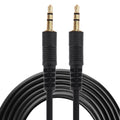 Cable auxiliar, cable de audio estéreo con miniconector macho de 3,5 mm, longitud: 3 m (conector chapado en oro y negro), Length: 3m Black, (Gold Plated)