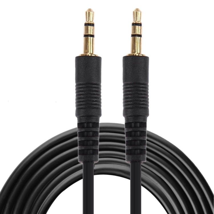 Cable auxiliar, cable de audio estéreo con miniconector macho de 3,5 mm, longitud: 3 m (conector chapado en oro y negro), Length: 3m Black, (Gold Plated)