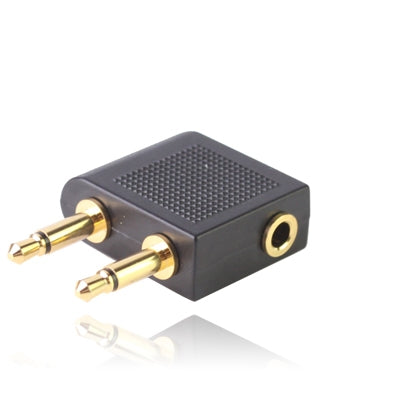 Adaptador de enchufe para auriculares de avión de 3,5 mm, 3.5mm Female to Dual 3.5mm Male, 3.5mm Female to Dual 3.5mm Male (Gold)