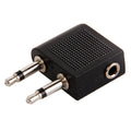 Adaptador de enchufe para auriculares de avión de 3,5 mm, 3.5mm Female to Dual 3.5mm Male, 3.5mm Female to Dual 3.5mm Male (Gold)
