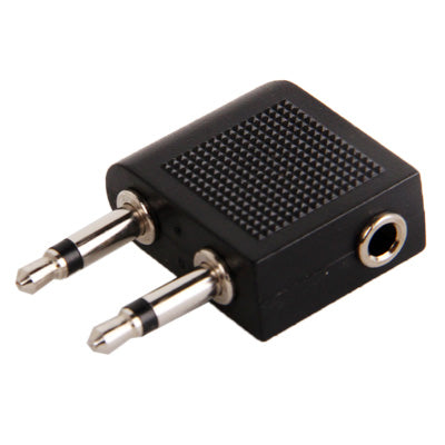 Adaptador de enchufe para auriculares de avión de 3,5 mm, 3.5mm Female to Dual 3.5mm Male, 3.5mm Female to Dual 3.5mm Male (Gold)
