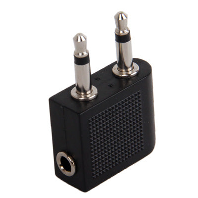 Adaptador de enchufe para auriculares de avión de 3,5 mm, 3.5mm Female to Dual 3.5mm Male, 3.5mm Female to Dual 3.5mm Male (Gold)