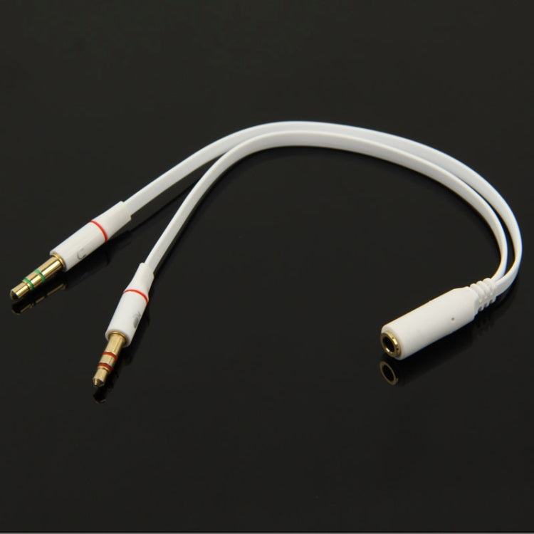 Conector de micrófono hembra de 3,5 mm a macho de 3,5 mm + cable adaptador de conector de auriculares macho de 3,5 mm, White