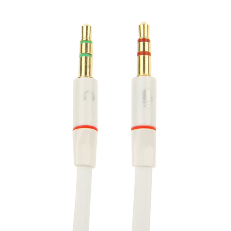 Conector de micrófono hembra de 3,5 mm a macho de 3,5 mm + cable adaptador de conector de auriculares macho de 3,5 mm, White