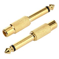 Adaptador de conector para auriculares Memo macho a RCA chapado en oro de 6,35 mm, 6.35 Male to RCA Female