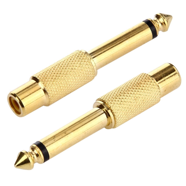Adaptador de conector para auriculares Memo macho a RCA chapado en oro de 6,35 mm, 6.35 Male to RCA Female