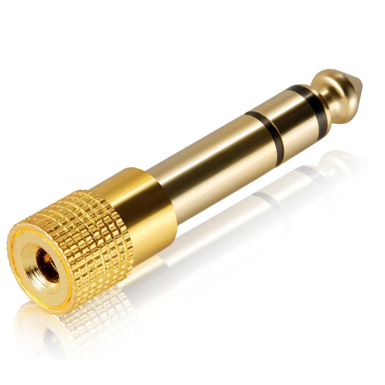 Adaptador de enchufe chapado en oro de 6,35 mm macho a conector estéreo de 3,5 mm, 6.35 Male to 3.5mm Female