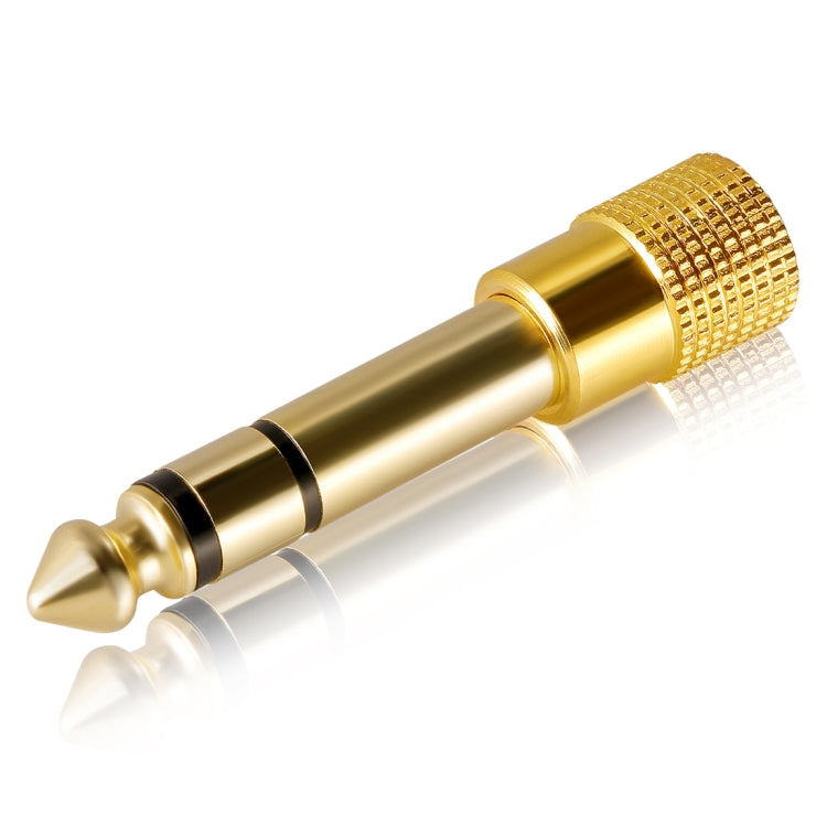 Adaptador de enchufe chapado en oro de 6,35 mm macho a conector estéreo de 3,5 mm, 6.35 Male to 3.5mm Female