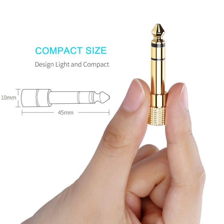 Adaptador de enchufe chapado en oro de 6,35 mm macho a conector estéreo de 3,5 mm, 6.35 Male to 3.5mm Female