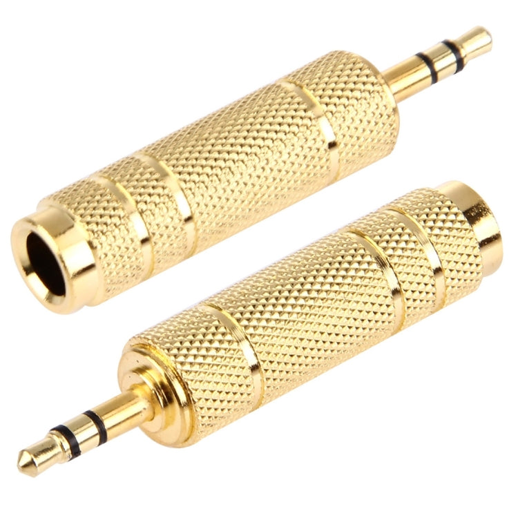 Adaptador de enchufe chapado en oro de 3,5 mm a conector estéreo de 6,35 mm, 3.5mm Male to 6.35 Female