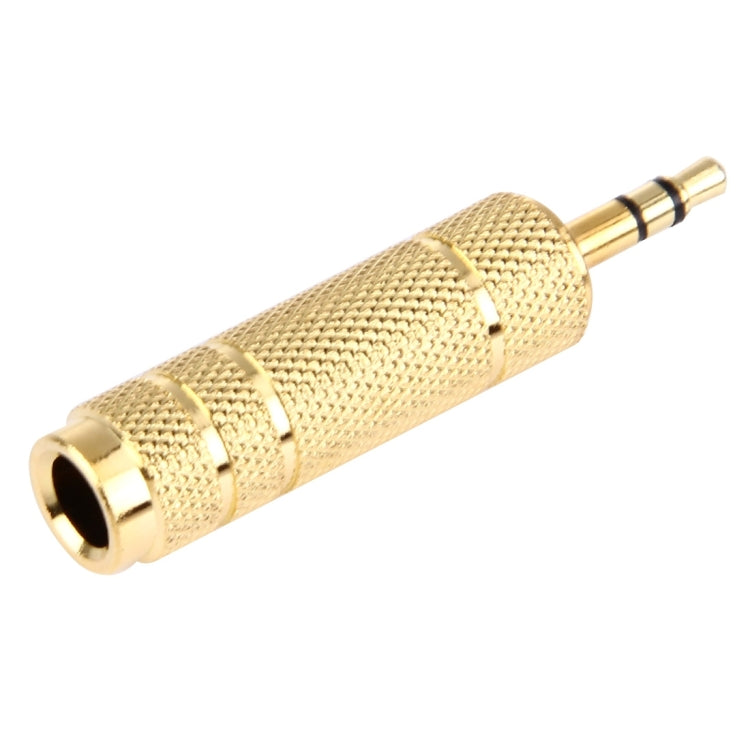 Adaptador de enchufe chapado en oro de 3,5 mm a conector estéreo de 6,35 mm, 3.5mm Male to 6.35 Female