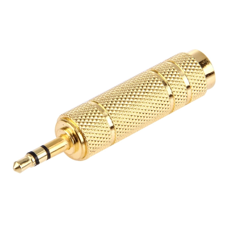 Adaptador de enchufe chapado en oro de 3,5 mm a conector estéreo de 6,35 mm, 3.5mm Male to 6.35 Female