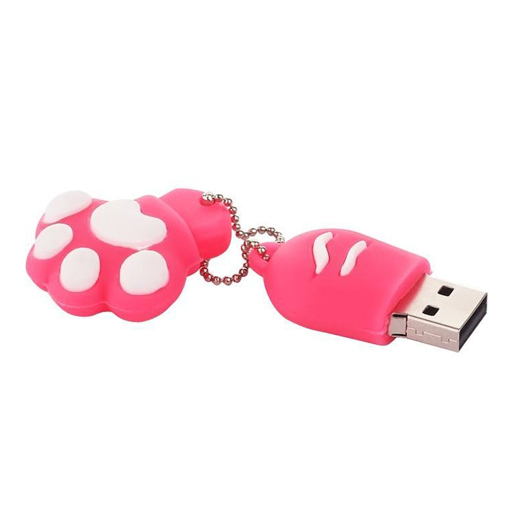 Disco flash USB 2.0 de silicona con forma de pata de oso de 8 GB con vaso antipolvo, 8GB (Red Plum)