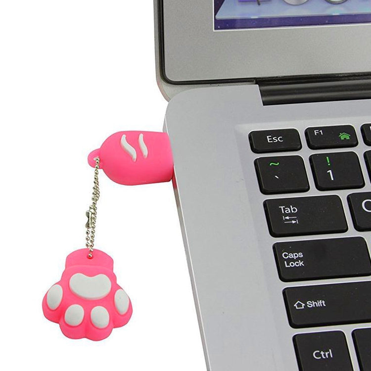 Disco flash USB 2.0 de silicona con forma de pata de oso de 8 GB con vaso antipolvo, 8GB (Red Plum)