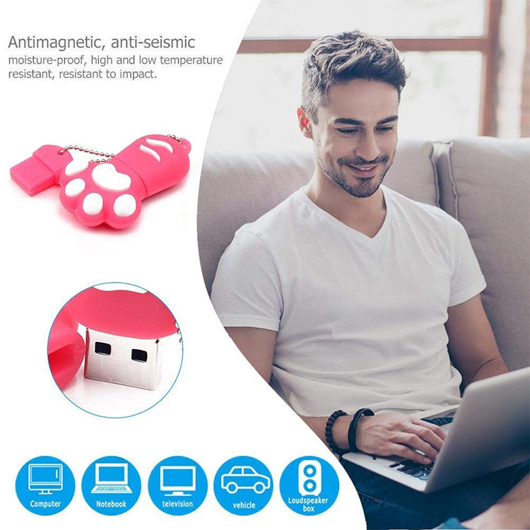 Disco flash USB 2.0 de silicona con forma de pata de oso de 8 GB con vaso antipolvo, 8GB (Red Plum)