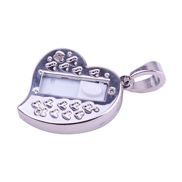 Disco flash USB en forma de corazón de plata de joyería de diamantes, especial para regalos del día de San Valentín, 2GB, 4GB, 8GB, 16GB, 32GB