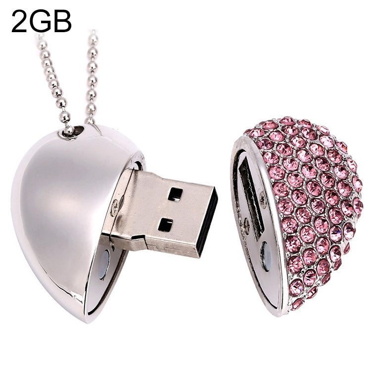 Disco flash USB en forma de corazón de joyería de diamantes, especial para regalos del día de San Valentín, 2GB, 4GB, 8GB, 16GB