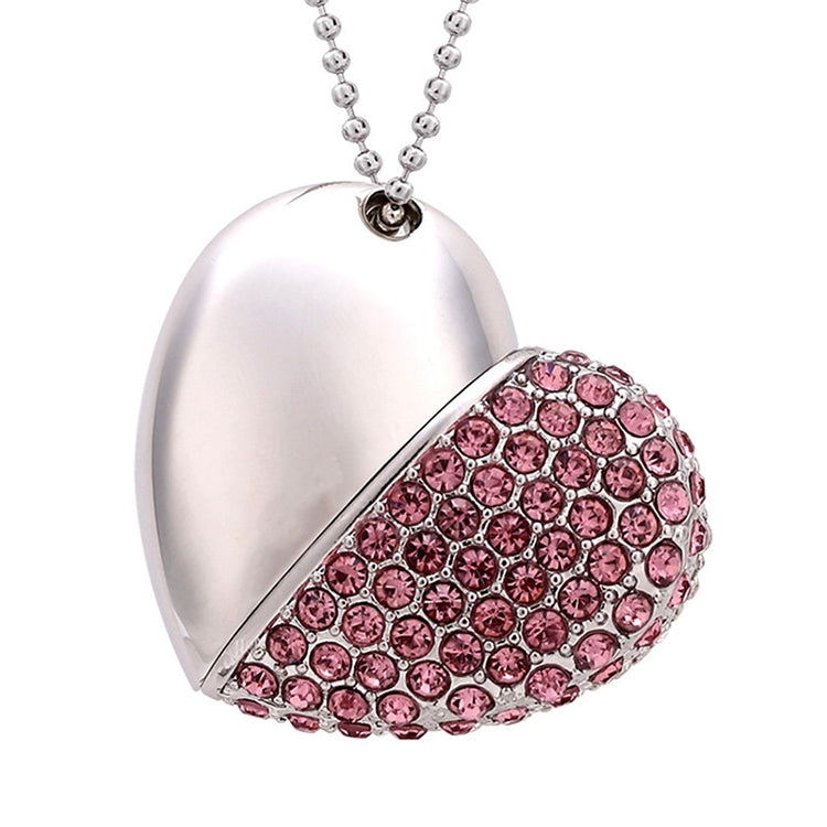 Disco flash USB en forma de corazón de joyería de diamantes, especial para regalos del día de San Valentín, 2GB, 4GB, 8GB, 16GB
