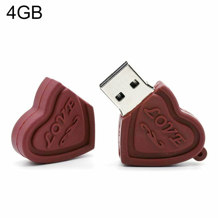 Disco flash USB de 4 GB estilo corazones duales, 4GB, 16GB
